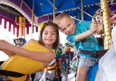 kids on carousel