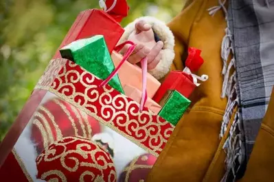 A woman on a Christmas shopping trip.